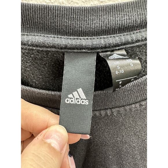 Adidas Womens Sweatshirt Size Small Black Crewneck Long Sleeve - Picture 7 of 16